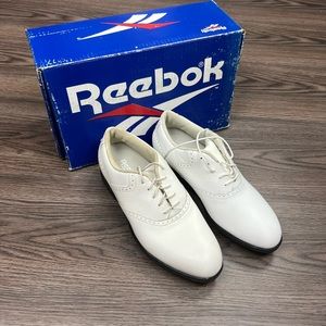 NEW Reebok White Saddle Oxford Golf Shoes 9 M